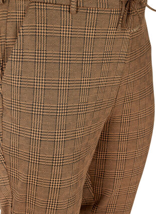 Cropped Maddison pants with checkered pattern, Brown Check, Packshot image number 2