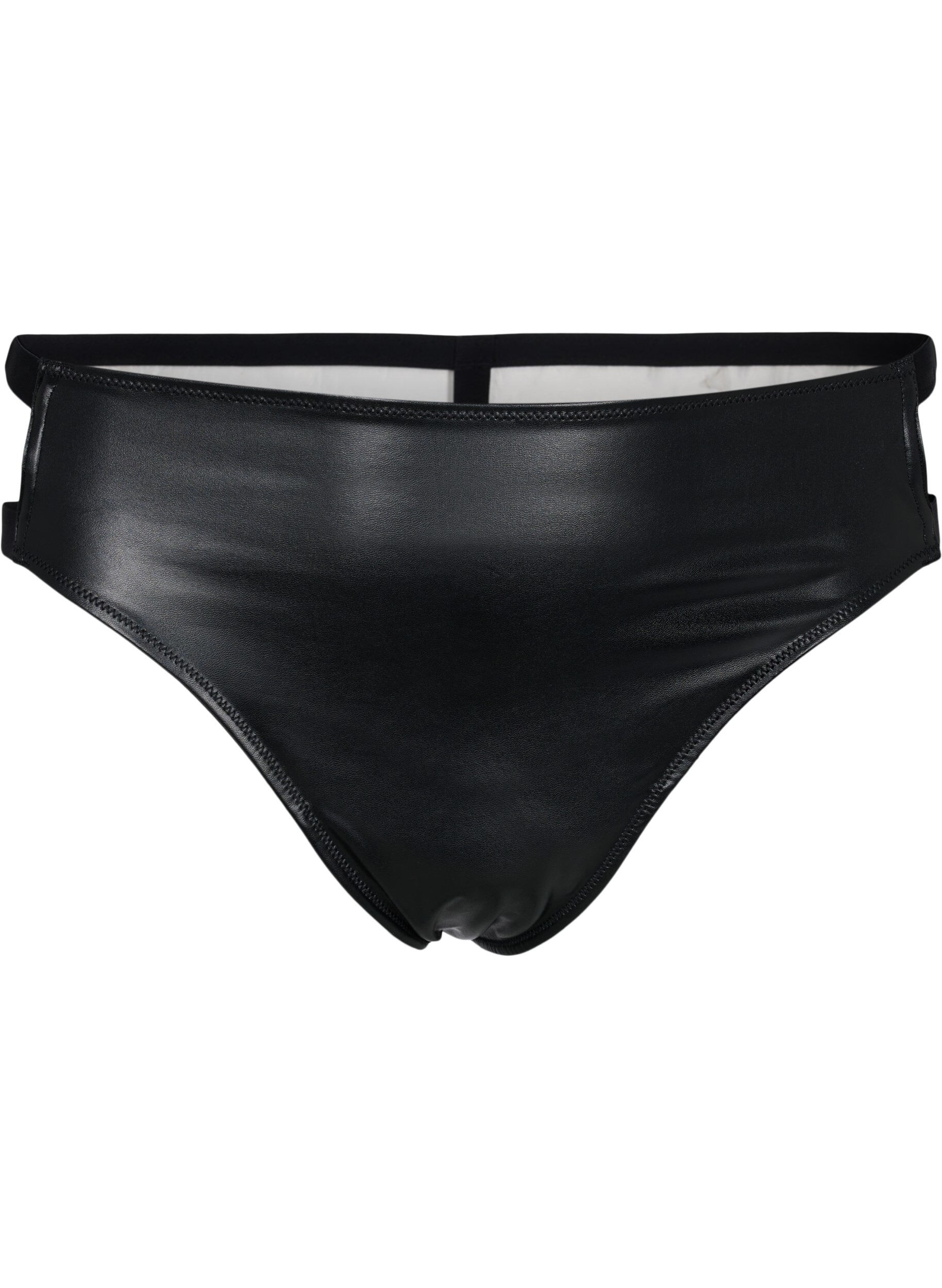 Zizzifashion Coated thong with string, Black, Packshot image number 0