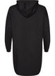 Long hooded cardigan with zipper, Black, Packshot image number 1