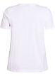 Basic cotton t-shirt with shoulder pads, White, Packshot image number 1