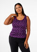 Top with print and lace edge, Purple, Model image number 0