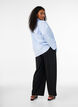 Loose jersey trousers with a high waist, Black, Model image number 1