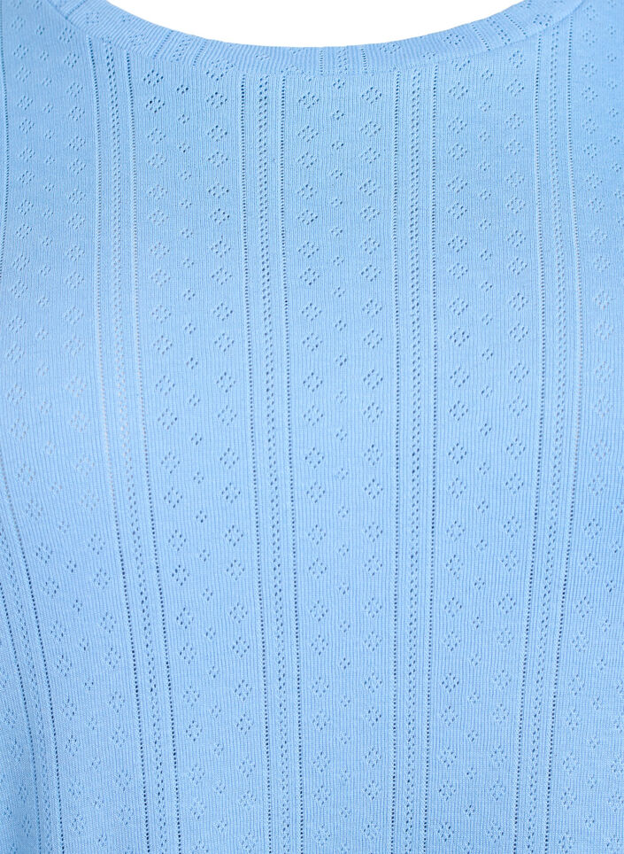 Cotton T-shirt with eyelet embroidery, Light Blue, Packshot image number 2