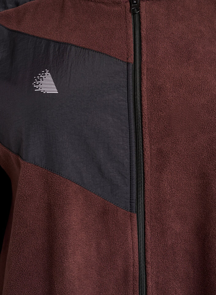 Hooded fleece jacket with pockets, Brown, Packshot image number 2