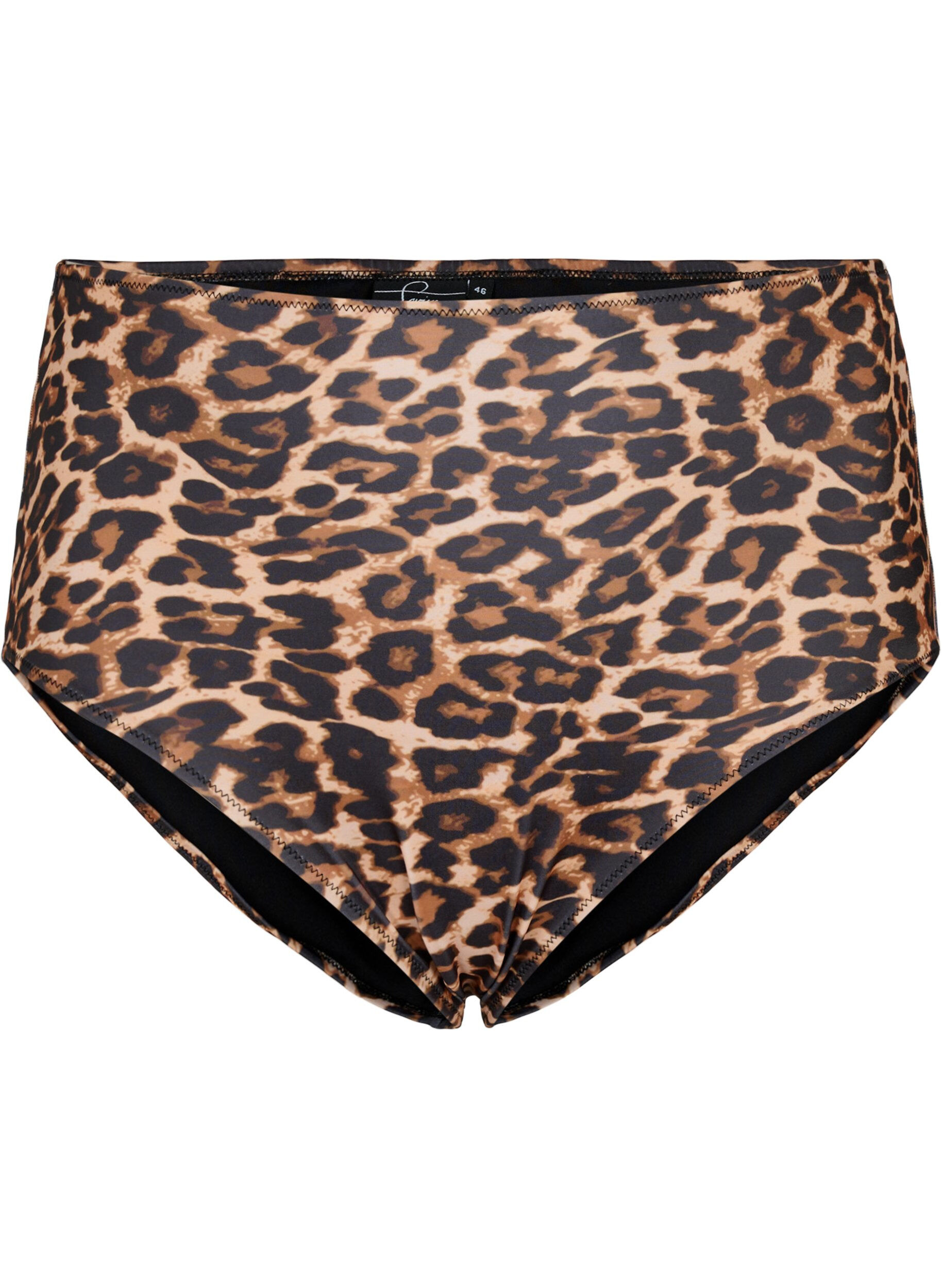 Zizzifashion High waisted leopard print bikini bottom, Leopard Print, Packshot image number 0