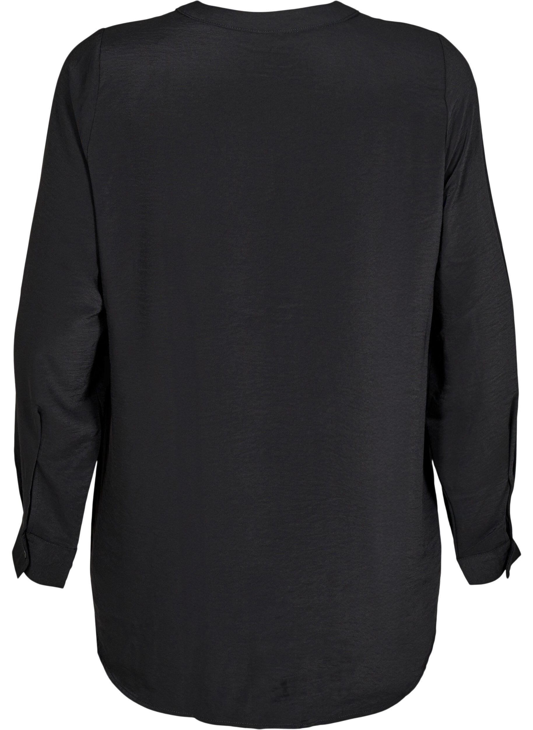 Zizzifashion FLASH - Shirt blouse with long sleeves, Black, Packshot image number 1