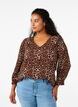 Leopard print blouse with 3/4 sleeves, Leo AOP, Model image number 0