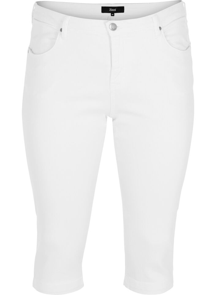 High-waisted Amy capri jeans with super slim fit, White, Packshot image number 0