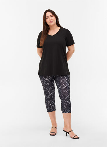 3/4-length leggings with print, Grey Graphic AOP, Model image number 0