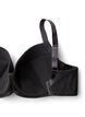 Padded microfibre bra with checked pattern, Black, Packshot image number 3