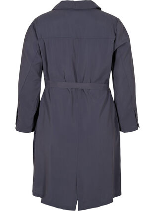 Viscose dress with buttons and belt, Odysses Gray, Packshot image number 1