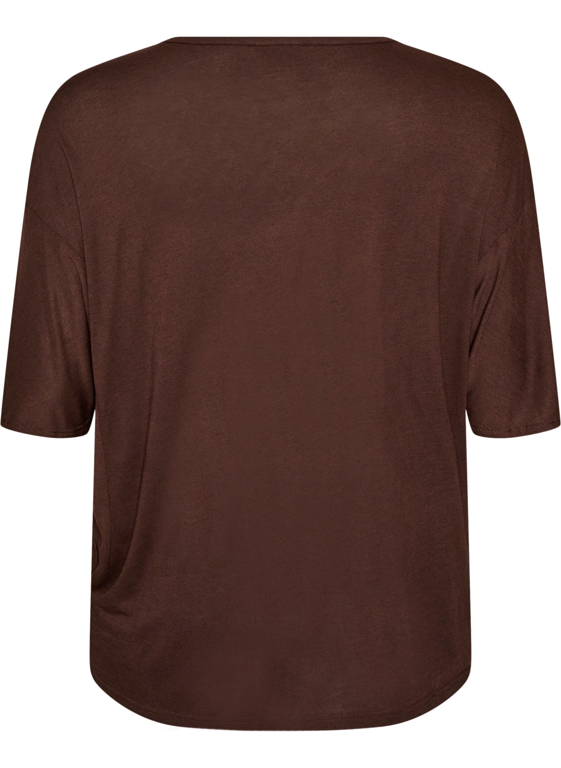 ZizzifashionLoose T-shirt in viscose jersey, Brown, Packshot image number 1