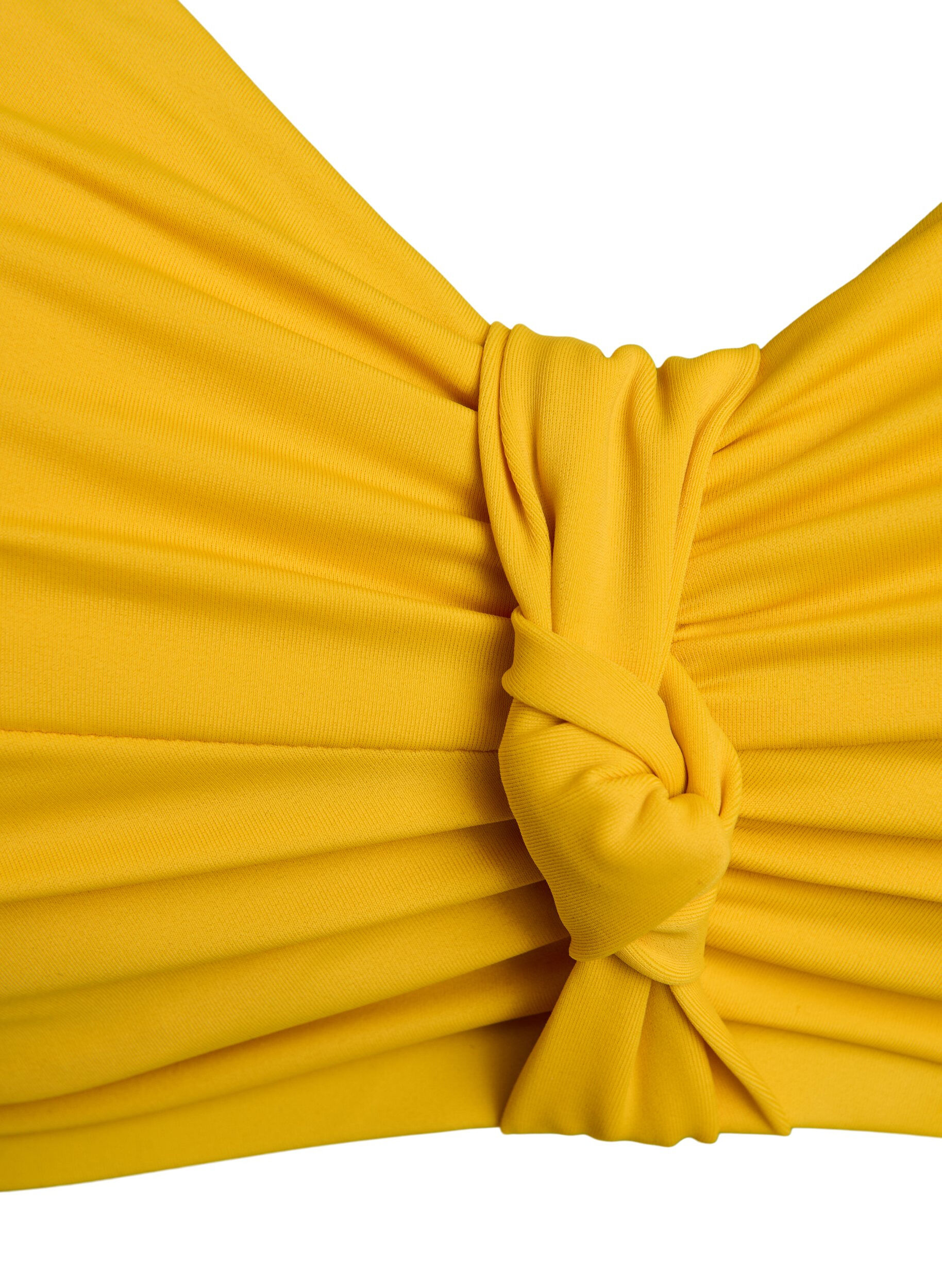 Zizzifashion Bikini top with underwire and knot detail, Yellow, Packshot image number 2