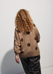 Knitted blouse with a dotted pattern, Brown, Model image number 3