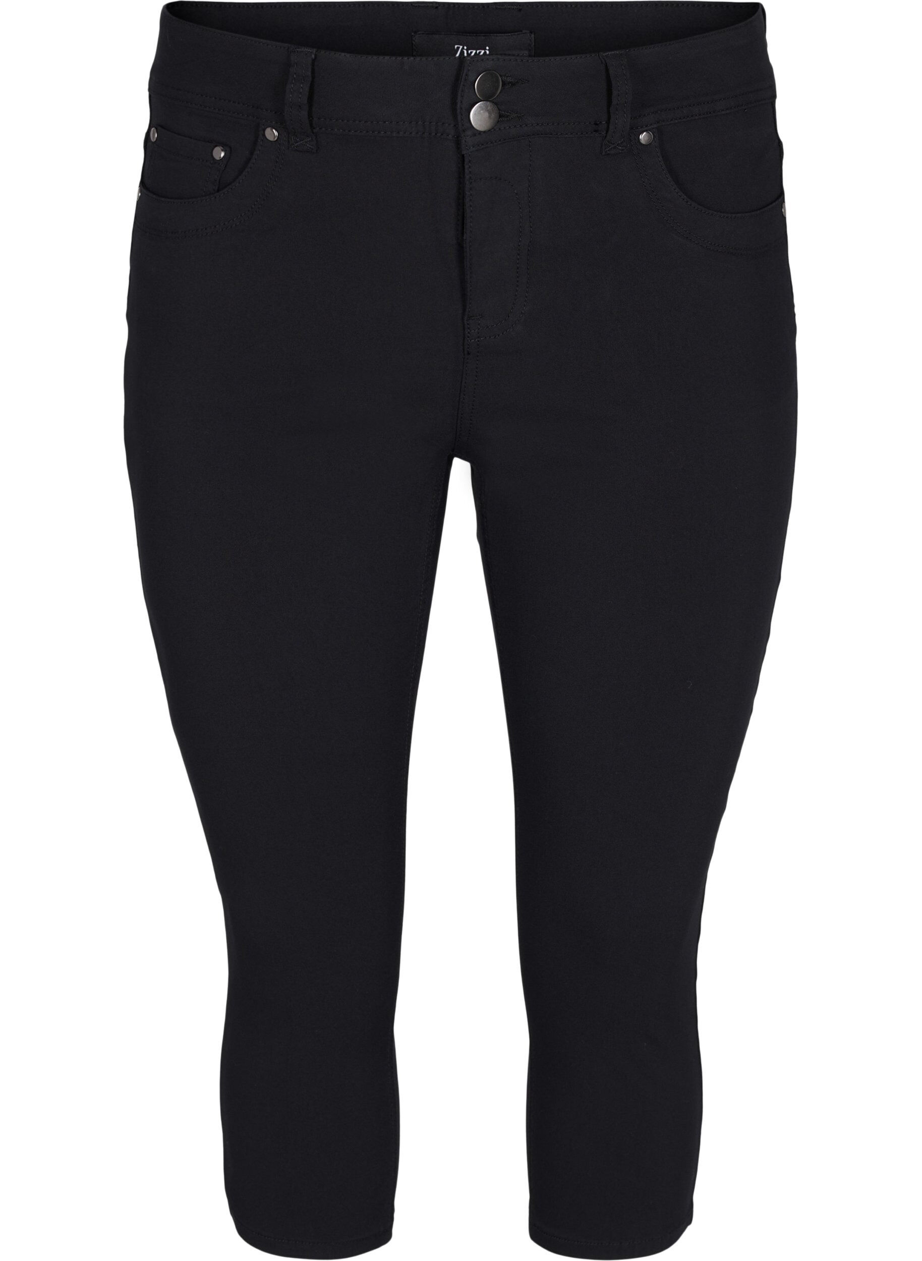 Zizzifashion Close-fitting capri trousers in viscose mix, Black, Packshot image number 0