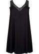 Strap dress in viscose with lace, Black, Packshot image number 0