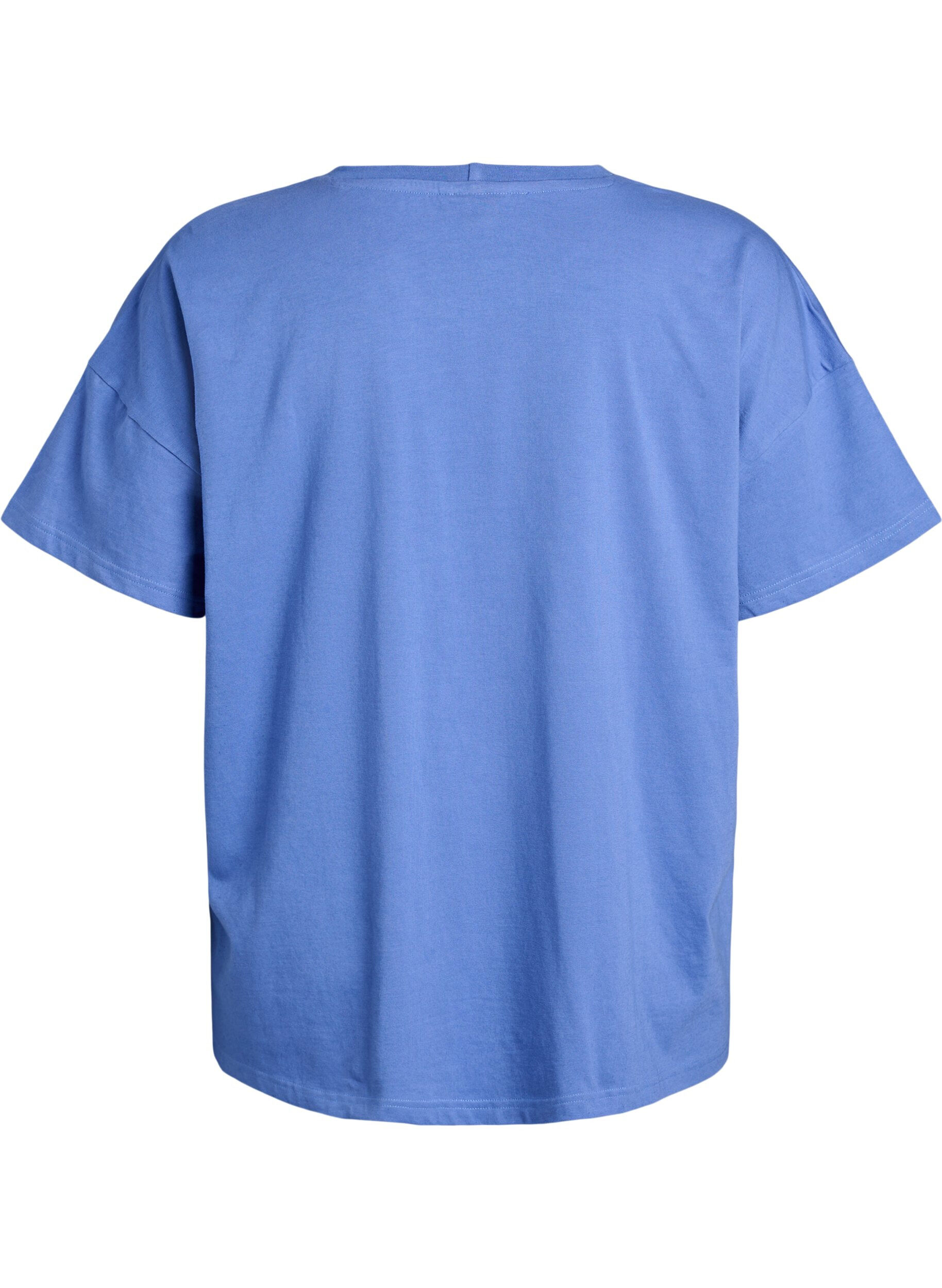 Zizzifashion Organic cotton T-shirt with a small front motif, Blue, Packshot image number 1