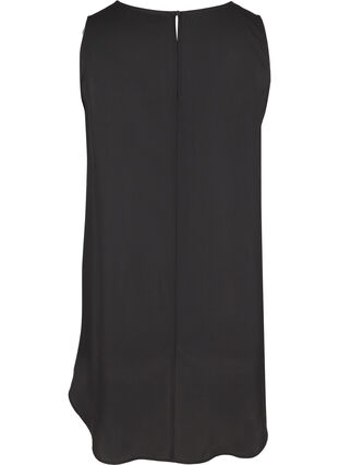 Sleeveless top in an A-line and round neckline, Black, Packshot image number 1
