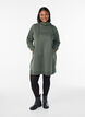 FLASH - Short sweatshirt dress with high collar and pockets, Green, Model image number 1