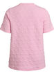T-shirt in embossed cotton jersey, Rose, Packshot image number 1