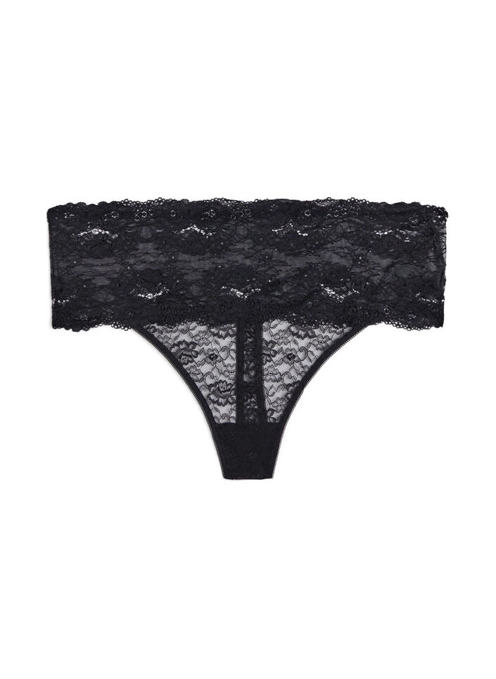 	 2-pack thong, Black, Packshot image number 2