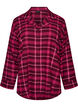 Checked cotton pyjama shirt with long sleeves, Red, Packshot image number 0