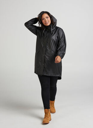 Rain jacket, Black, Model image number 0