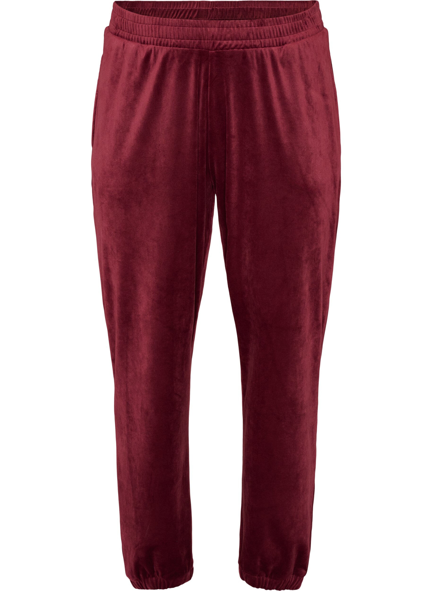 ZizzifashionLoose velour trousers, Red, Packshot image number 0