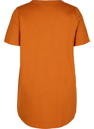 Cotton t-shirt with V-neck and buttons, Autumnal, Packshot image number 1
