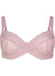 Full cover bra in mesh with lace, Rose, Packshot image number 0