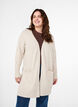 Ribbed Knit Cardigan with Pockets, Beige, Model image number 0