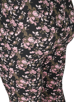 Viscose leggings with floral print, Black AOP FLOWER, Packshot image number 3