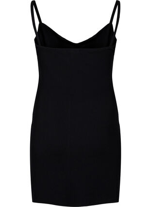 Ribbed slip dress, Black, Packshot image number 1