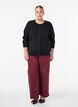 Fine-knit cardigan with round neck, Black, Model image number 1