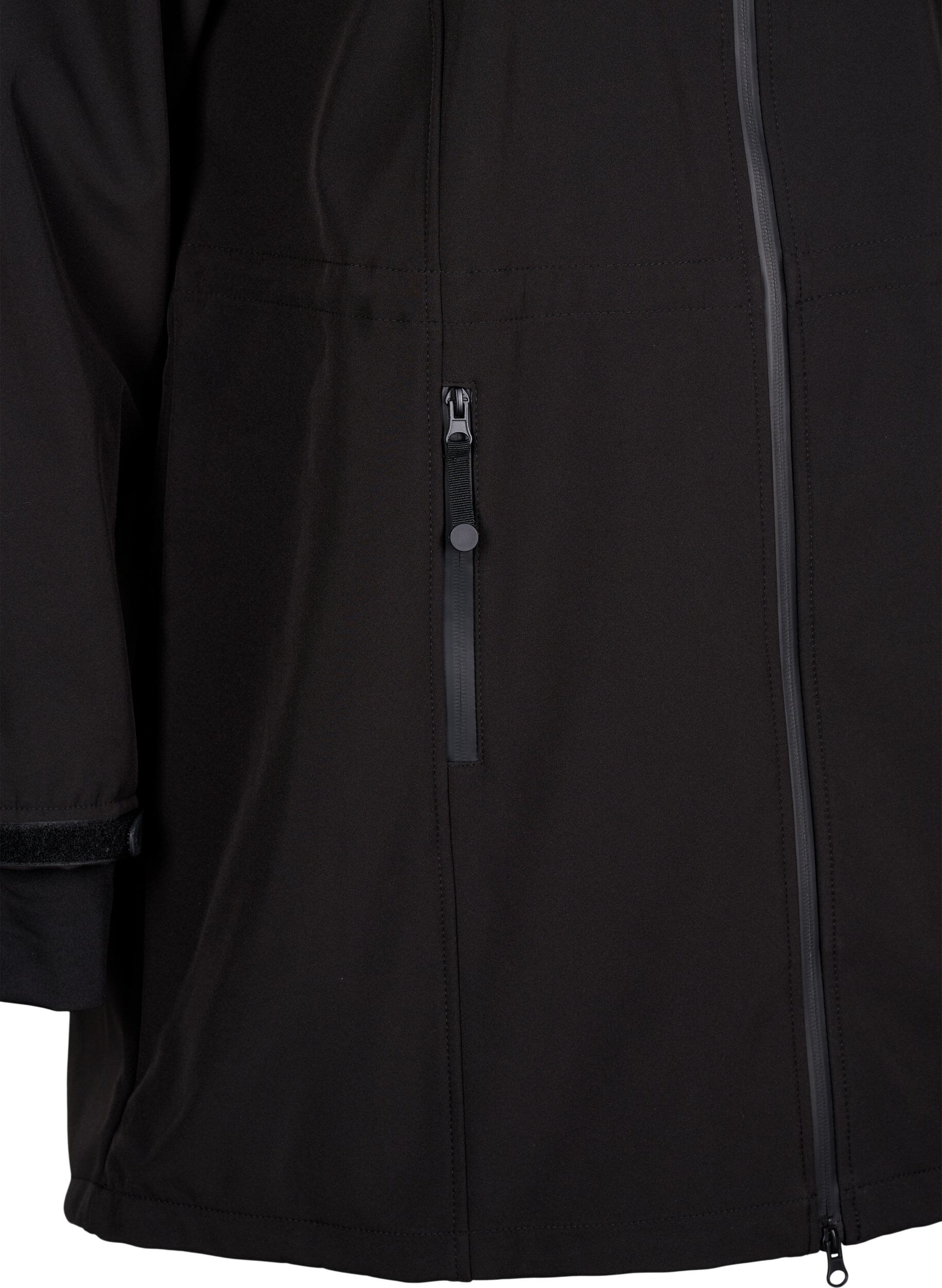 Zizzifashion Softshell jacket with detachable hood, Black, Packshot image number 3