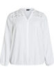 Cotton muslin blouse with embroidered details, White, Packshot image number 0