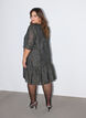 Jacquard dress with sparkly details and puff sleeves, Green, Model image number 2