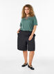 Blouse with lace insert and balloon sleeves, Green, Model image number 1