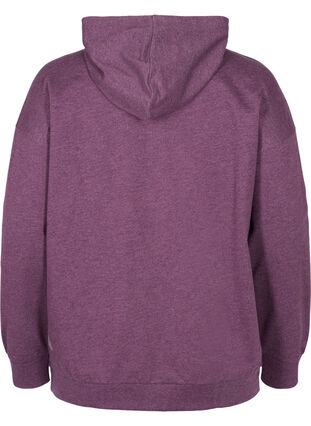 Sweater cardigan with a zip and hood, Blackberry Wine, Packshot image number 1