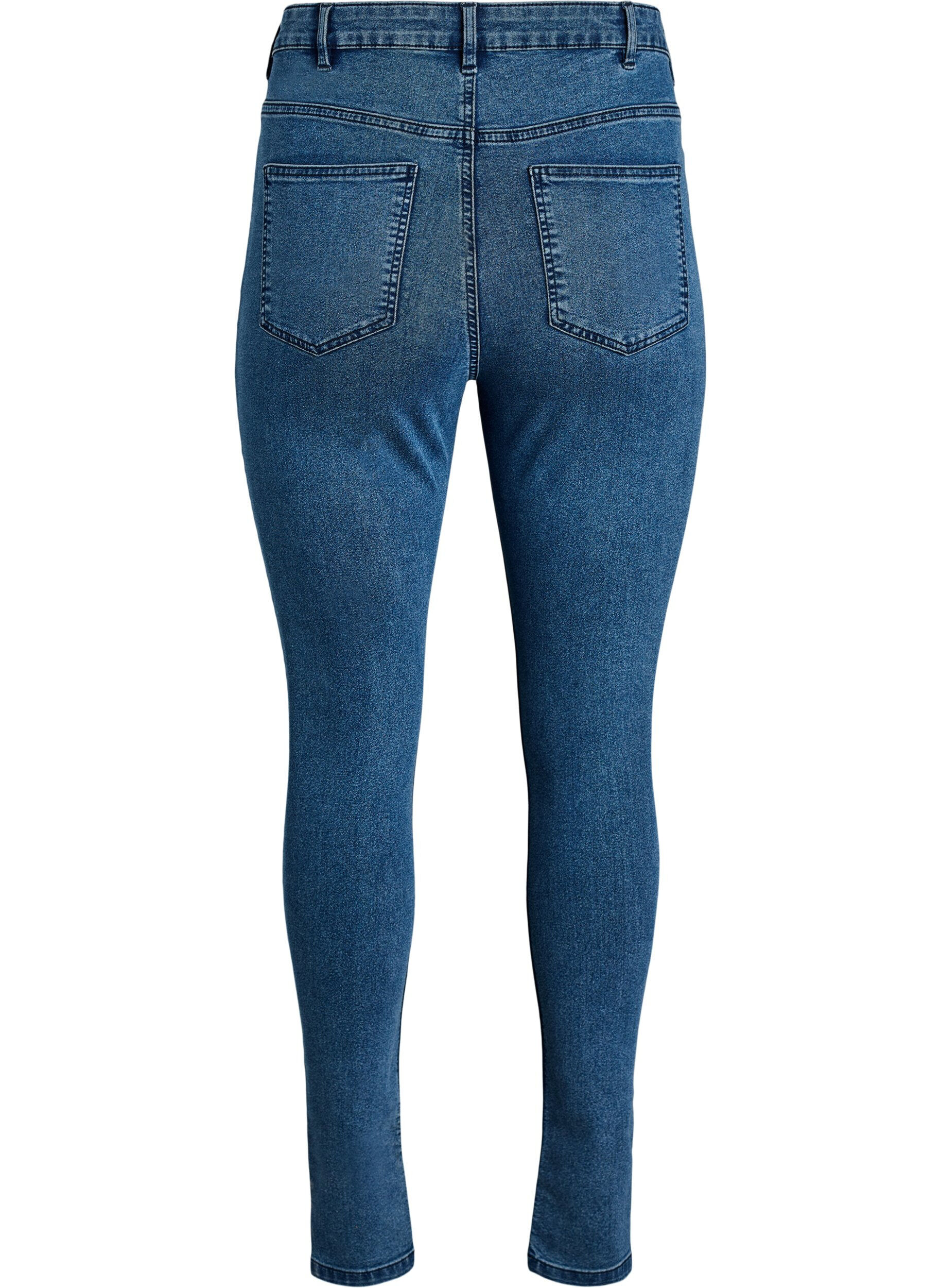 Zizzifashion Amy high-waisted super slim fit jeans, Blue, Packshot image number 1