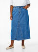 Denim maxi skirt with tie belt, Blue Denim, Model image number 2