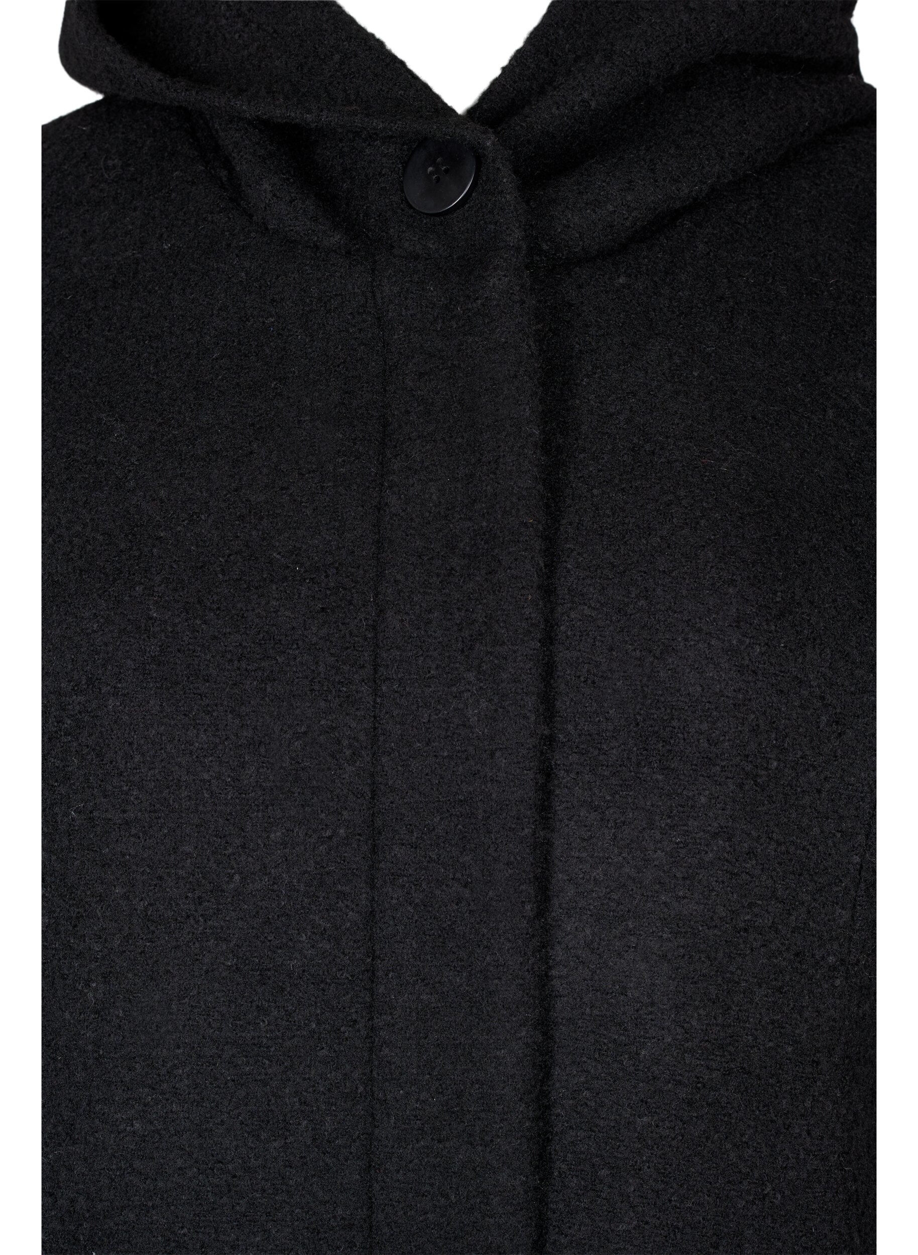 Zizzifashion A-line coat with hood, Black, Packshot image number 2