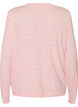 Knitted cardigan with heart eyelet embroidery, Pink, Packshot image number 1