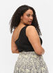 One-shoulder top in cotton, Black, Model image number 1