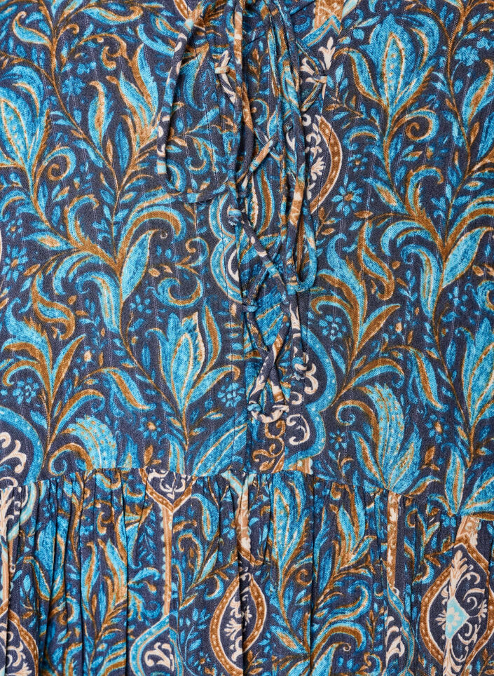 Blouse with paisley print and lace detail, Light Blue, Packshot image number 2
