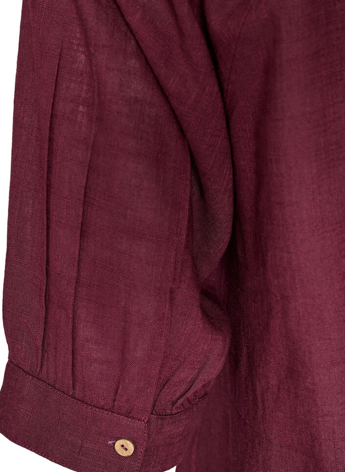 Cotton tunic with a V-neck, Red, Packshot image number 3