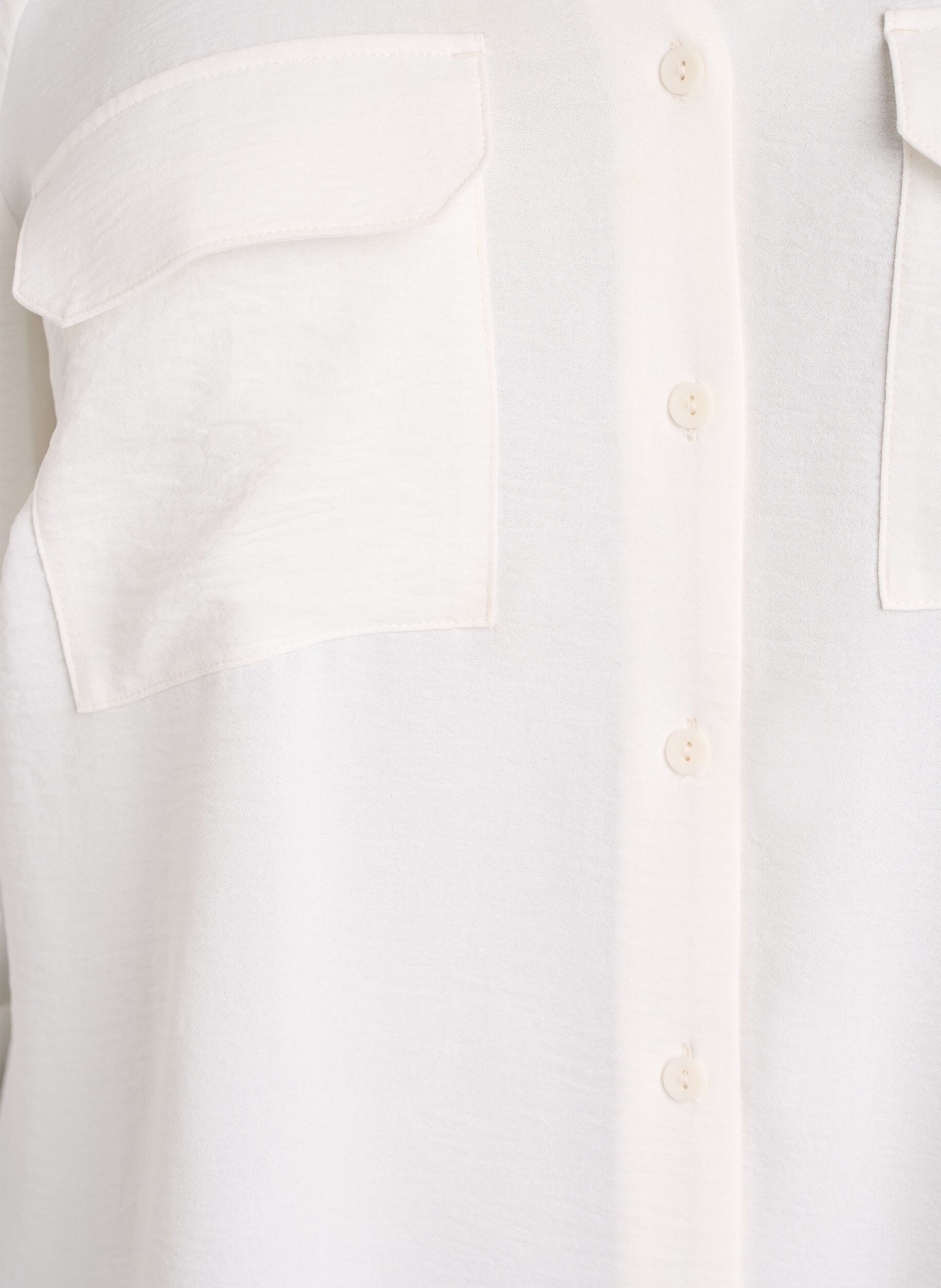 Zizzifashion Shirt with chest pockets and 3/4 sleeves, Vanilla, Packshot image number 2