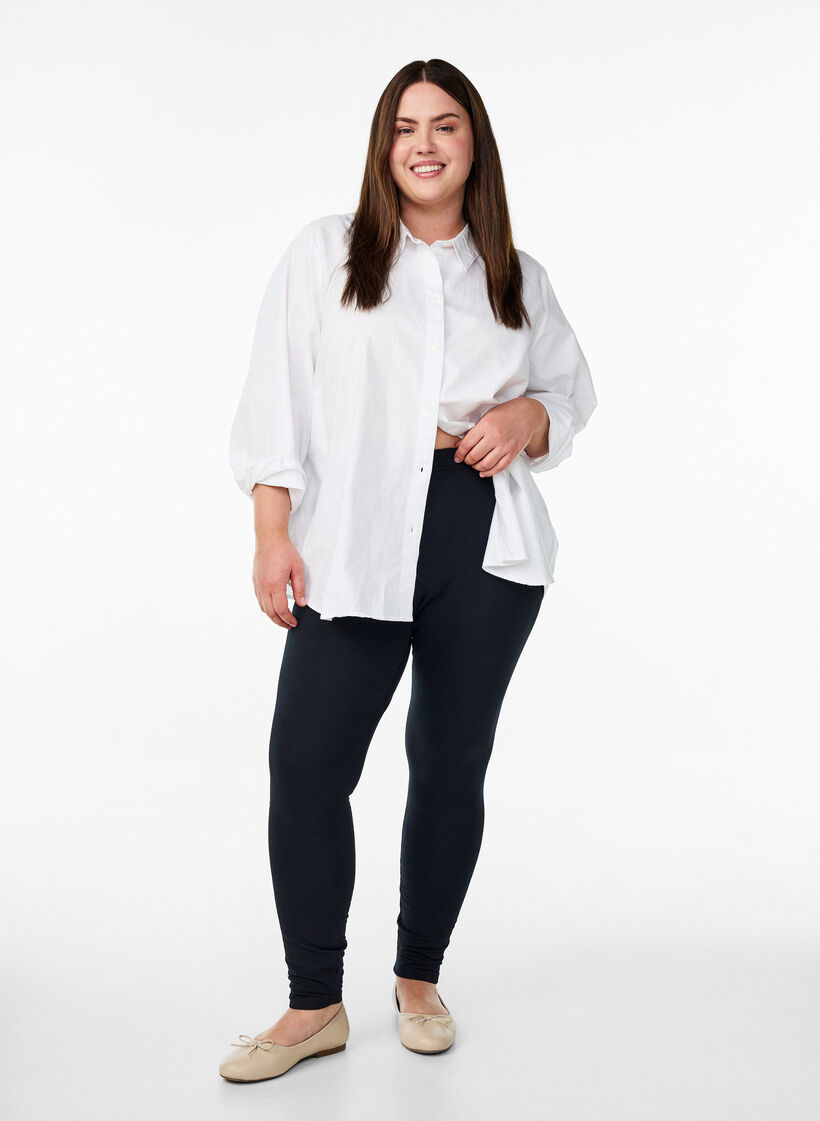 Leggings in cotton with lining, Black, Model image number 1