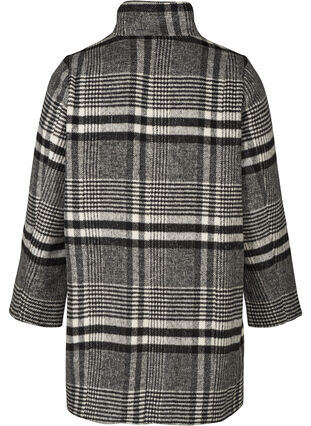 Checked jacket with button fastening and pockets, Black Check, Packshot image number 1