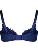Balconette bra with lace and satin ribbon, Blue, Packshot image number 1